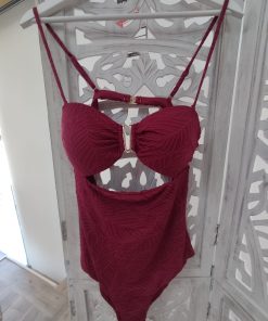 Bañador mujer drapeado M. HY37419 vino