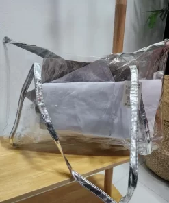 BOLSO PLAYERO TRANSPARENTE CON TONOS PLATEADOS M.BT/PL