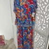 CONJUNTO DE PANTALÓN Y BLUSA CON ESTAMPADO FLORAL M.FLO-AZUL