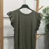 CAMISETA DE CANALÉ CON VOLANTES EN LAS MANGAS M.CAN/VERDE