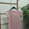 CAMISETA DE CANALÉ CON VOLANTES EN LAS MANGAS M.CAN/ROSA