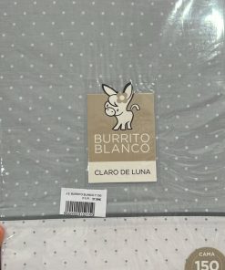 Juego de sábanas de tela de 150 cm en color gris de Burrito Blanco