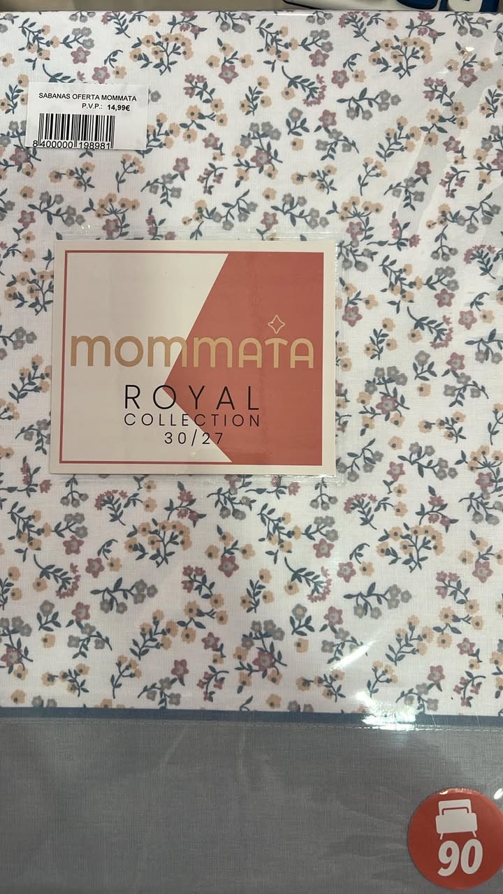 JUEGO DE SÁBANAS TELA 90CM M. MADISON AZUL MOMMATA 90CM 1 Juego de sábanas de tela de 90 cm modelo Madison Azul con estampado floral