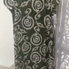 VESTIDO MIDI VERDE OLIVA ESTAMPADO ESTILO IKAT M.VM-IK1