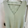 CHAQUETA PUNTO FINO VERDE AGUA SIN MANGAS M.GVA2