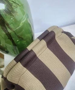 BOLSO DE MANO TIPO CLUTCH ESTAMPADO RAYAS MARRÓN CHOCOLATE M.BOL-RAY 5 3 26