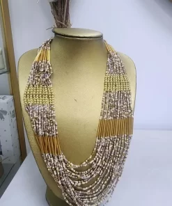 COLLAR MAXI EN TONO MALVA Y DORADO M.MAXI-MYD
