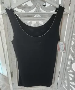 TOP DE TIRANTES NEGRO CON UN SUTIL BRILLANTE M.TN-SB