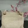 BOLSO SHOPPER DE RAFIA CON DETALLES EN POLIPIEL M.RFI-BEIGE 5 Bolso shopper de rafia beige con asas trenzadas, remates lisos y herrajes dorados
