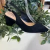 TACÓN SLINGBACK NEGRO DE GAMUZA M.K2862 BLACK