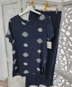CONJUNTO DE DOS PIEZAS  M.C/VK AZUL MARINO