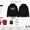 Sudadera negra con felpa interior y gorro, de manga larga y hechura amplia