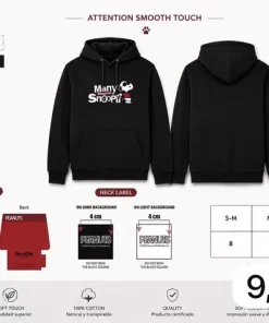 Sudadera negra con felpa interior y gorro, de manga larga y hechura amplia