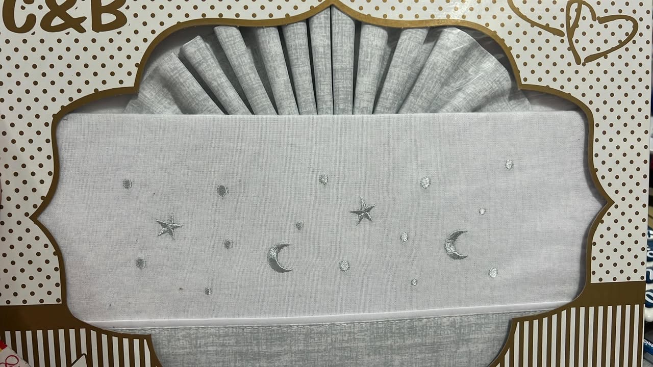 SÁBANAS CUNA FRANELA M. 800 estrellas y luna gris c&b 1 Sábanas cuna franela estrellas y luna bordadas en gris sobre fondo blanco