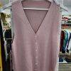 CHAQUETA PUNTO FINO ROSA PALO SIN MANGAS M.GRP2