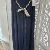 PANTALÓN ESTILO PALAZZO AZUL MARINO CON CINTURÓN ESTAMPADO M.EP/AZ2