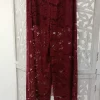 PANTALÓN BOMBACHO DE ENCAJE M.17-BURDEOS