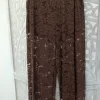 PANTALÓN BOMBACHO DE ENCAJE M.17-MARRÓN