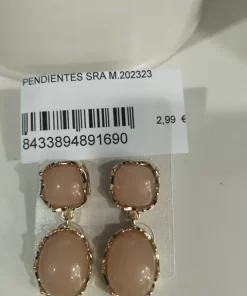 PENDIENTES BEIGE EN FORMA OVALADA M.PEN/FB