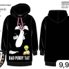 VESTIDO NEGRO CON FORRO Y FELPA BAD BUDDY TAT M.3745 DISNEY 4 Vestido negro de felpa con forro interior y el motivo Bad Buddy Tat estampado sobre fondo oscuro