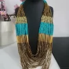 COLLAR MAXI EN TONO TURQUESA  Y DORADO M.MAXI-TYD