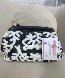 BOLSO DE MANO TRENZADO NEGRO M.TRENZ/NEGRO