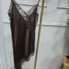 TOP LENCERO DE SATÉN MARRÓN CHOCOLATE ASIMÉTRICO M.ASI/MC3
