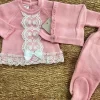 CONJUNTO 3 PIEZAS LANA PRIMERA PUESTA M. 2487 ROSA MYBABYCHIC