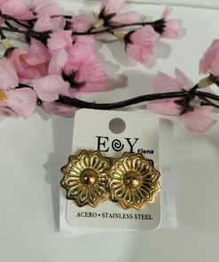 PENDIENTES FLOR DORADA M.FLOR-16