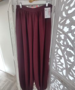 PANTALÓN BOMBACHO DE CAIDA FLUIDA M.70-BURDEOS