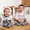 CONJUNTO PETO UNISEX EXCELLENTT TUI TUL GRIS M. 11440 CALAMARO 10 Conjunto peto unisex gris de Calamaro en algodón para niño o niña