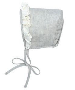 Capota de bebé gris de Calamaro en algodón, gorrito clásico para bebé