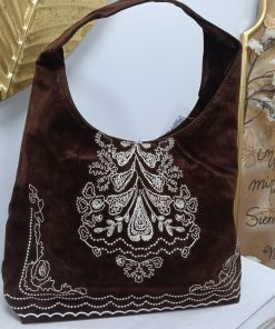 BOLSO DE HOMBRO MARRÓN BORDADOS M.BORDADOS-M