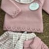 CONJUNTO 3 PIEZAS FALDA OLIVIA VICHY Y PATUCOS M. 26355 ROSA BEBEPUNT