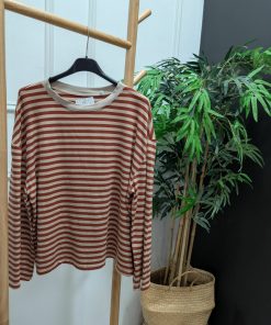 CAMISETA RAYAS MANGA LARGA BEIGE Y CALDERA M.CRAY/BE