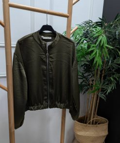 BOMBER SATINADA VERDE MILITAR M.BSAT/VER
