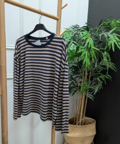 CAMISETA RAYAS MANGA LARGA AZUL Y BEIGE M.CRAY/AZ
