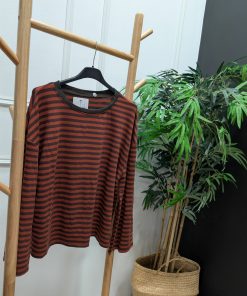 CAMISETA RAYAS MANGA LARGA CALDERA Y MARRÓN M.CRAY/CAL