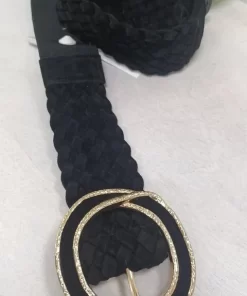 CINTURÓN ELASTICO M. TRENZADO NEGRO