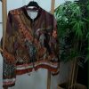 CHAQUETA SATÉN MARRÓN ESTAMPADO ANIMAL M.CHA-EA/M