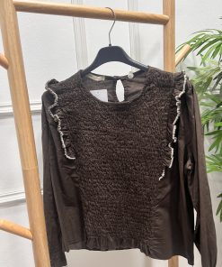 BLUSA VOLANTES NIDO ABEJA M. 8017 CHOCOLATE