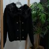 CHAQUETA JERSEY CUELLO PELO NEGRA M.CHA-P/NG