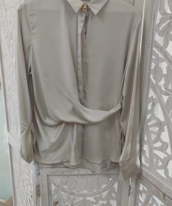 CAMISA EFECTO CHAQUETA SATINADA M. 8113 BEIGE