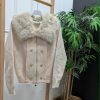 CHAQUETA JERSEY CUELLO PELO BEIGE M.CHA-P/BEI