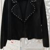 CHAQUETA ANTELINA TACHUELAS NEGRA M.ANT-T/NE