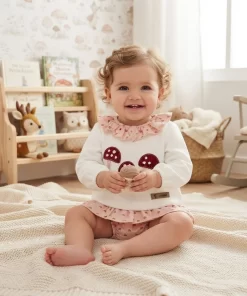 Conjunto pololo rosa bebé del modelo Caldas de Calamaro para niñas de 6 a 24 meses