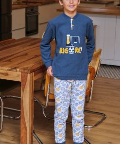 PIJAMA NIÑO PUNTO MILANO ESTAMPADO FÚTBOL M.233600 Muslher