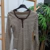 CAMISETA RAYAS MARRÓN Y BEIGE AJUSTADA M.RAY/M