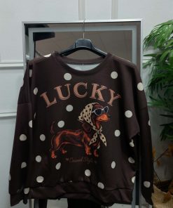 SUDADERA MARRÓN PERRO LUNARES M.PELU/MA