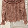 BLUSA CUADROS VICHY CUELLO BABERO BURDEOS M.BAB/BU